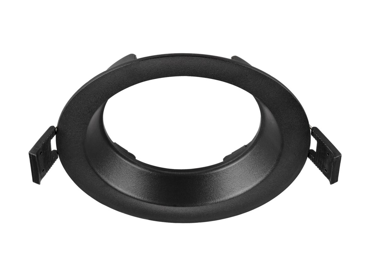 hoofdtelefoon ring, ringvormige behuizing, zwart kunststof, bevestigingsklemmen, mounting ring