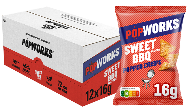Chips Popworks Sweet BBQ 16gr Chips Popworks Sweet BBQ 16gr