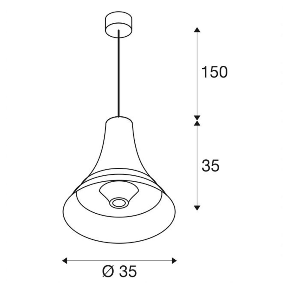 BATO 35 hanglamp zwart/messing 1xE27