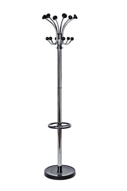 Kapstok MAUL Nebula staand 176cm 20 haken chroom Kapstok MAUL Nebula staand 176cm 20 haken chroom