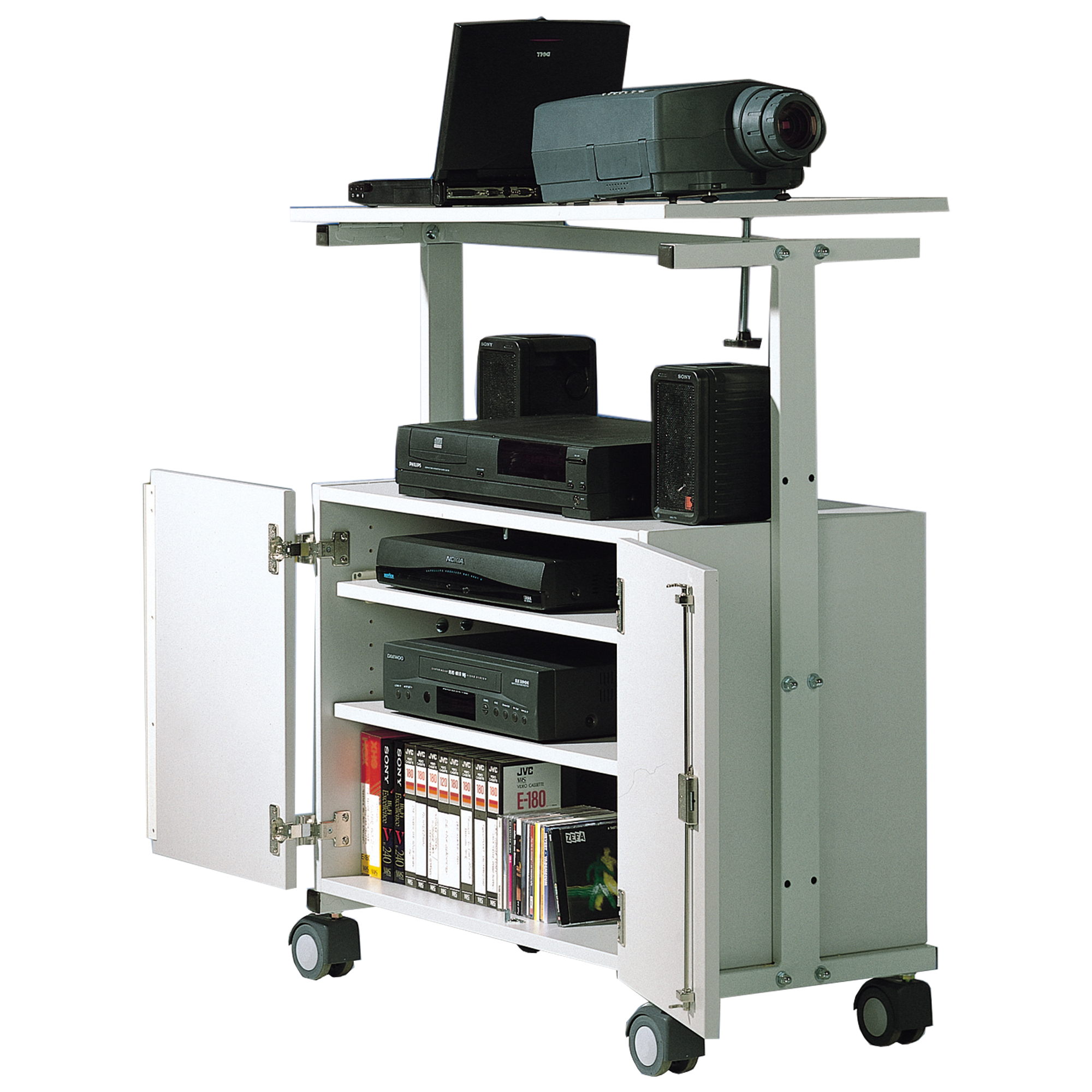 LCD-projectorwagen met onderkast, verrijdbaar LCD-projectorwagen met onderkast, verrijdbaar