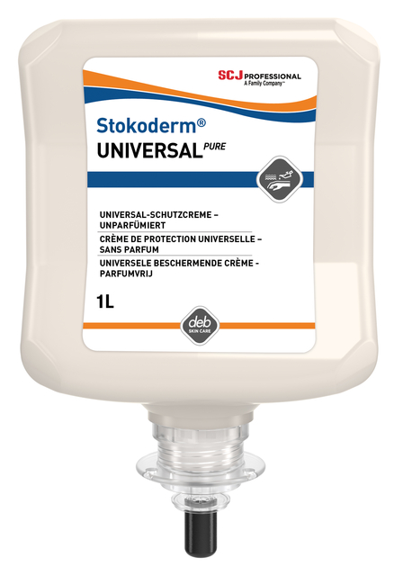 Handcrème SCJ Stokoderm Universal Pure parfumvrij 1liter Handcrème SCJ Stokoderm Universal Pure parfumvrij 1liter