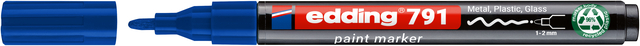 Paintmarker edding 791 op alcoholbasis 1-2mm blauw Paintmarker edding 791 op alcoholbasis 1-2mm blauw