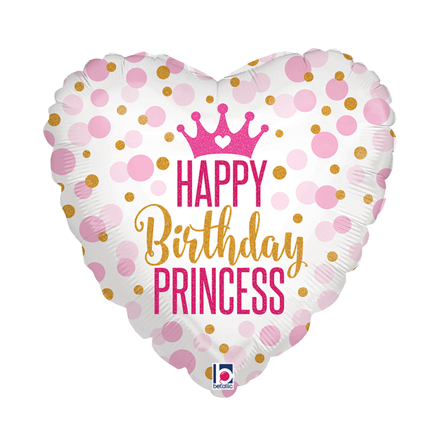 balloon, hartvormig, roze, verjaardag, prinses