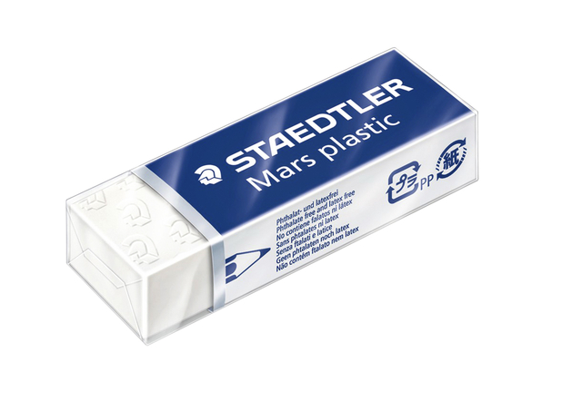Gum Staedtler Mars 52650 65x23x10mm potlood wit Gum Staedtler Mars 52650 65x23x10mm potlood wit