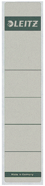 Rugetiket Leitz smal/kort 39x192mm zelfklevend grijs 10 stuks Rugetiket Leitz smal/kort 39x192mm zelfklevend grijs 10 stuks