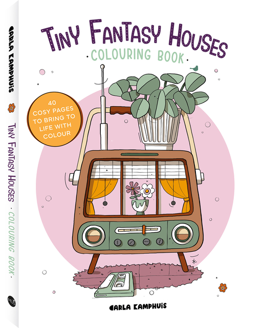 kleurboek, Tiny Fantasy Houses, kleurplaat, illustratie, voertuig
