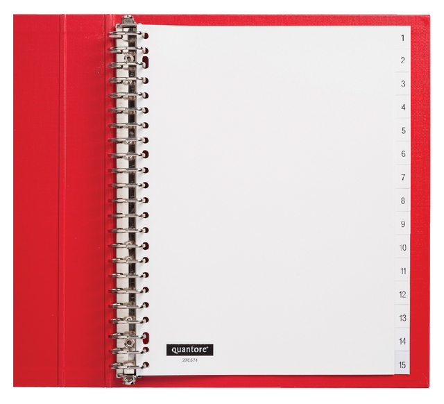 Tabbladen Quantore 23-gaats 1-15 genummerd wit PP Tabbladen Quantore 23-gaats 1-15 genummerd wit PP