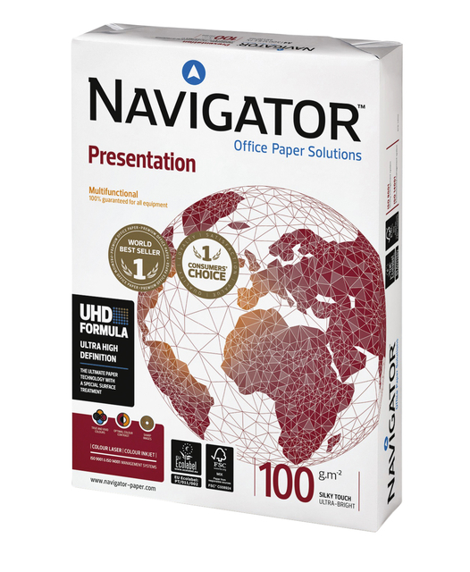 Kopieerpapier Navigator Presentation A3 100gr wit 500 vel Kopieerpapier Navigator Presentation A3 100gr wit 500 vel