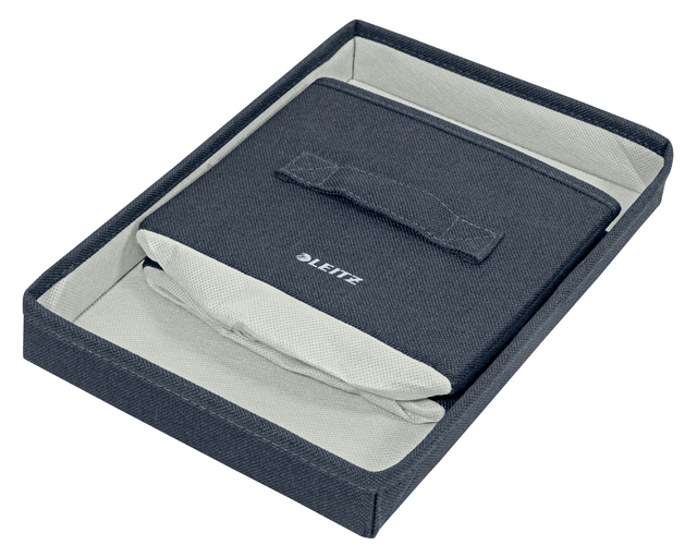 Opbergdoos Leitz gestoffeerd met deksel 190x160x285mm grijs 2 st