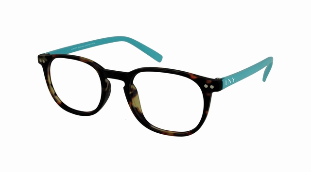 eyewear, glasses, tortoise-shell, blue-arms, round-frames