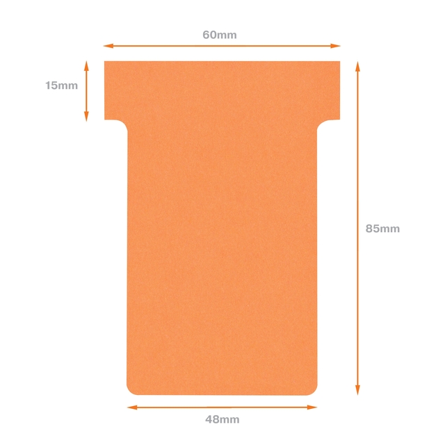 T-kaart Nobo nr.2 48mm oranje 100 stuks