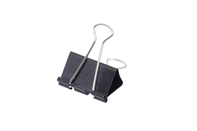 Papierklem MAUL foldback 215 19mm zwart 6 stuks