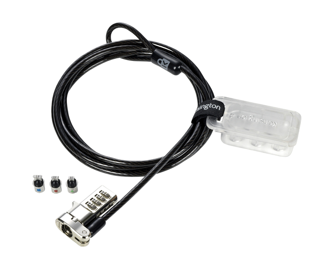 Laptopslot Kensington universeel 3-in-1 met cijfercombinatie Laptopslot Kensington universeel 3-in-1 met cijfercombinatie