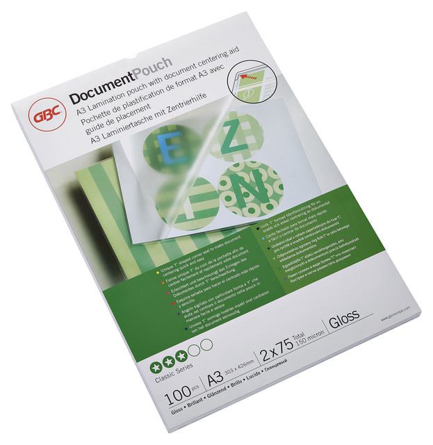 Lamineerhoes GBC A3 2x75micron 100 stuks Lamineerhoes GBC A3 2x75micron 100 stuks
