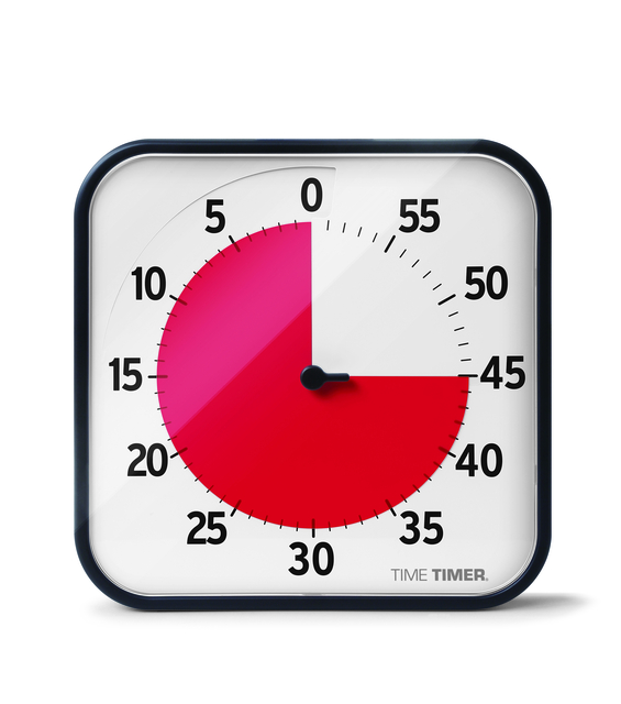 timer, keuken, analoog, klok, rood
