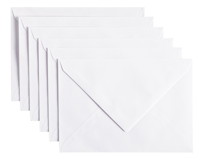 Envelop Papicolor C6 114x162mm kraft wit pak à 6 stuks Envelop Papicolor C6 114x162mm kraft wit pak à 6 stuks