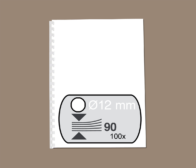 Bindrug Fellowes 12mm 21rings A4 wit 100 stuks