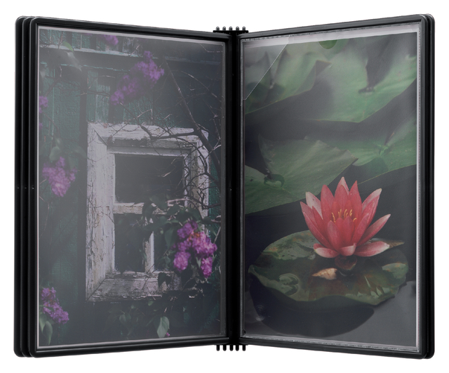 Wandelement Djois Flex-O-Frame A4 met 5 tassen zwart Wandelement Djois Flex-O-Frame A4 met 5 tassen zwart