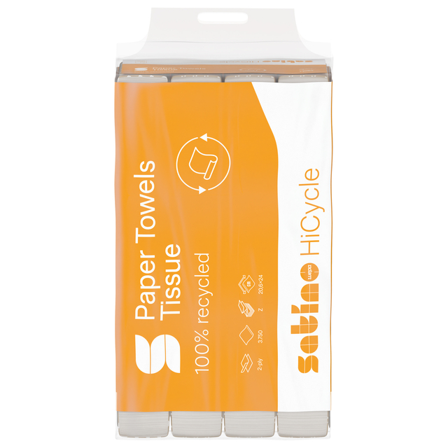 tissue, papierhanddoek, 100% gerecycled, oranje verpakking, HiCycle
