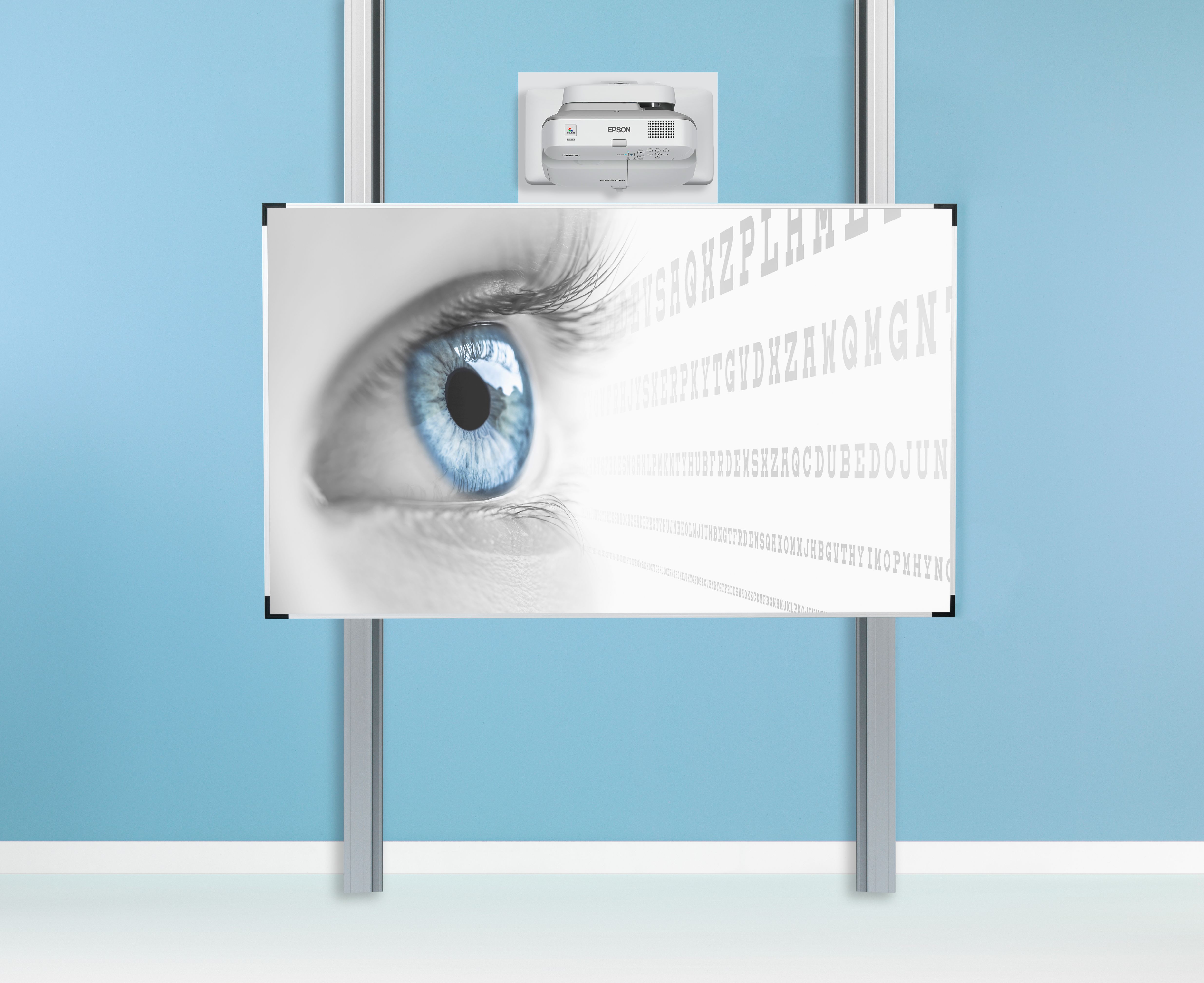 Projectiebord (16:10) ExtraFlat op kolommen, Low Gloss - 120x192 cm, 88"