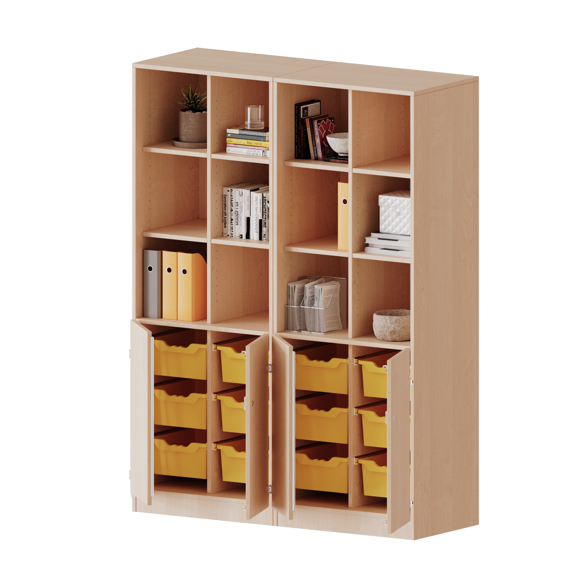ErgoTray combikast, vier rijen, twee delen, 5 ordnerhoogtes - evo180 serie