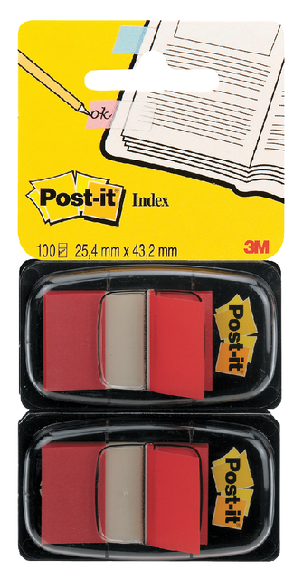 Indextabs Post-it 680 25.4x43.2mm duopack rood 2x 50 tabs Indextabs Post-it 680 25.4x43.2mm duopack rood 2x 50 tabs