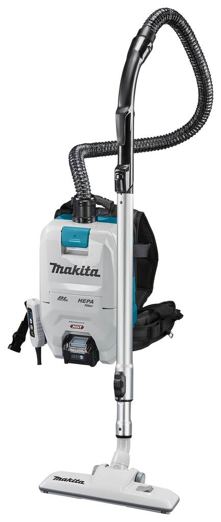 Makita rugstofzuiger 40V met snellader en 40Ah accu's 2st