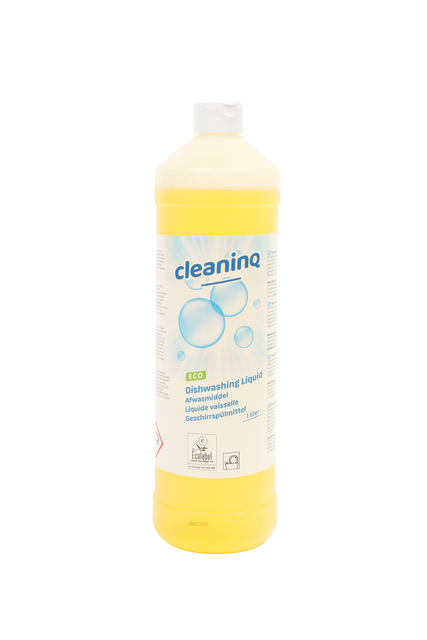 Dishwashing liquid, Liquid cleaner, Geel fles, CleaninGina merk, Eco label