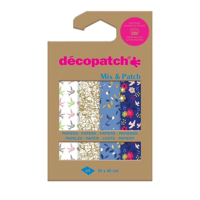 papier, decorpatch, mix & patch, vellen, patroon
