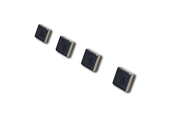 Glasbord magneten vierkant, 4 stuks zilver - 10x10x4mm