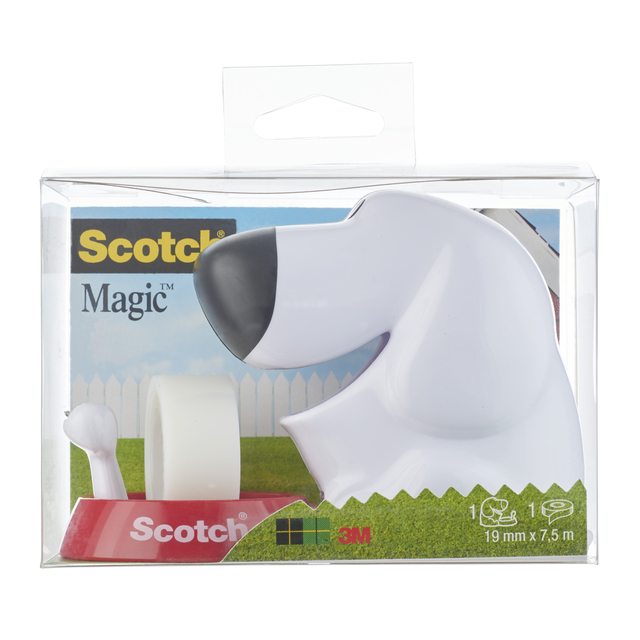 Plakbandhouder Scotch C31 hond + 1rol 19mmx7.5m Plakbandhouder Scotch C31 hond + 1rol 19mmx7.5m