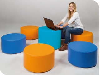 Kruk "SPOT" met kunstleren bekleding - Kruk "Spot XXL" diameter 117 cm, zithoogte: 45 cm