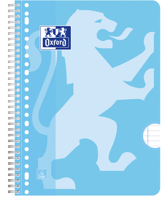Collegeblok Oxford School A4+ lijn 23-gaats 160 pagina's 80gr pastel assorti 3 stuks