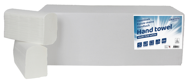 Handdoek Cleaninq I-vouw 2-laags 206x240mm 25x150st wit