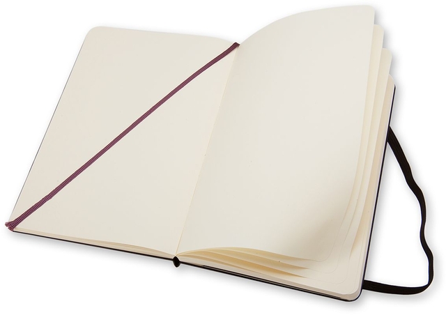 Notitieboek Moleskine large 130x210mm blanco hard cover zwart