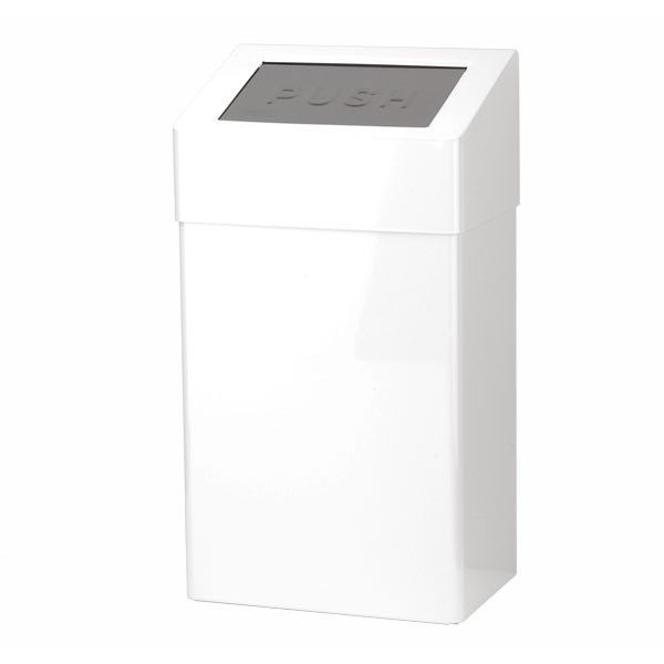 Santral Afvalbak gesloten Wit-RVS incl. deksel 18 ltr