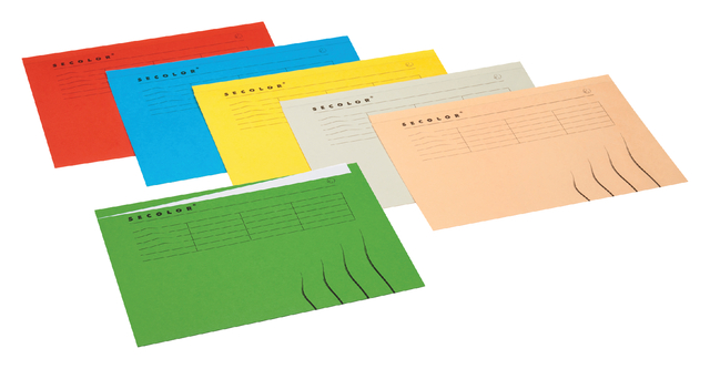 Vouwmap Secolor met tabrand A4 100% gerecycled karton 250gr Groen