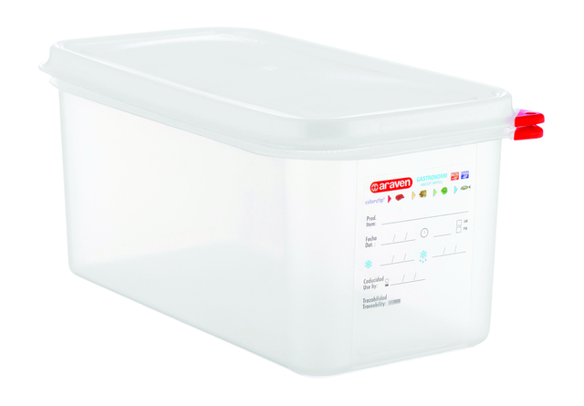 Voedseldoos Araven GN 1/3 met deksel 6 liter 4 stuks Voedseldoos Araven GN 1/3 met deksel 6 liter 4 stuks