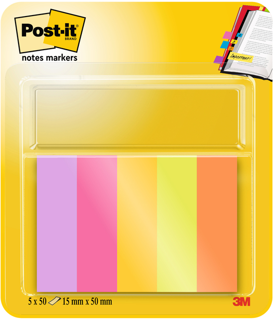 Markeerstrook Post-it 670-5-TFEN 15x50mm Energetic 5 stuks Markeerstrook Post-it 670-5-TFEN 15x50mm Energetic 5 stuks