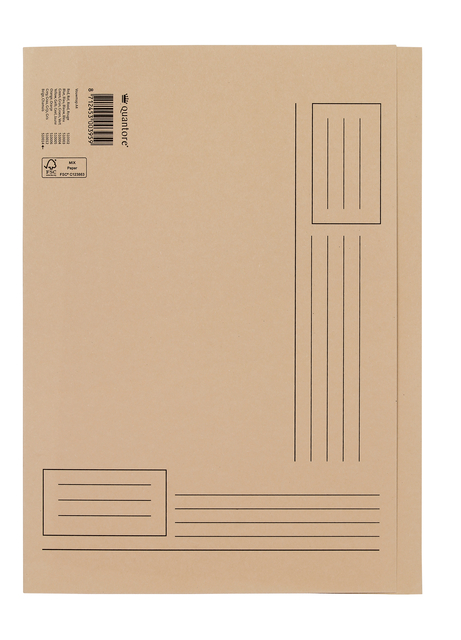 Vouwmap Quantore A4 ongelijke zijde 250gr beige Vouwmap Quantore A4 ongelijke zijde 250gr beige