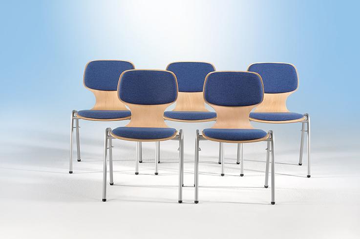 Stapelbare kuipstoel met buisframe