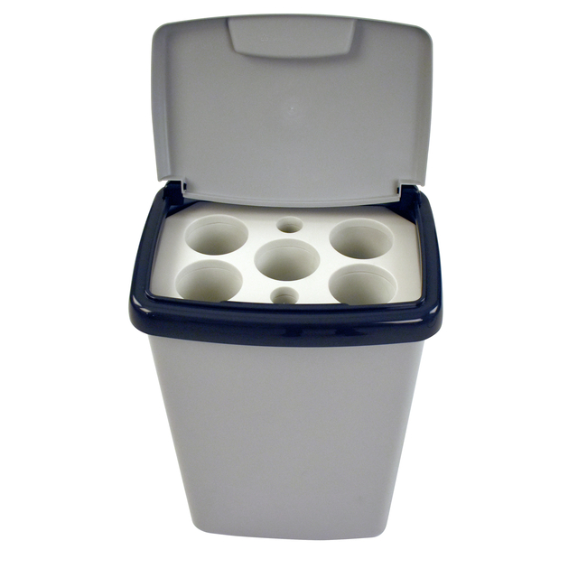 Afvalbak Vepa Bins bekerinzet 5-gaats 50 liter grijs