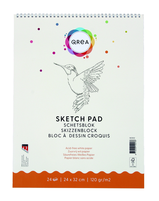 Schetsblok Qrea 24x32 120gr spiraal Schetsblok Qrea 24x32 120gr spiraal