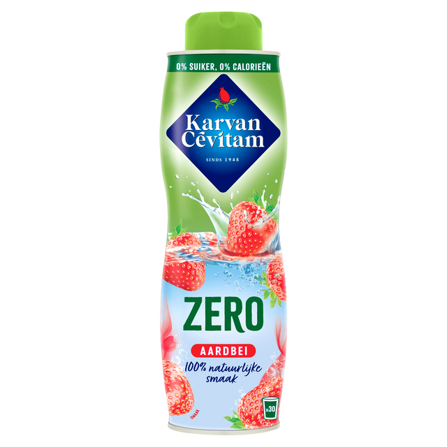Siroop Karvan Cevitam aardbei 0% suiker 600ml Siroop Karvan Cevitam aardbei 0% suiker 600ml