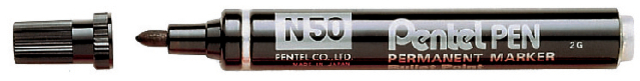 Viltstift Pentel N50 rond 1.5-3mm zwart Viltstift Pentel N50 rond 1.5-3mm zwart