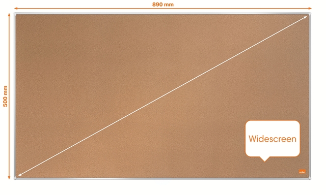 Prikbord Nobo Impression Pro widescreen 50x89cm kurk