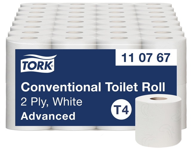 toiletpapier, 2-ply, wit, advanced, t4