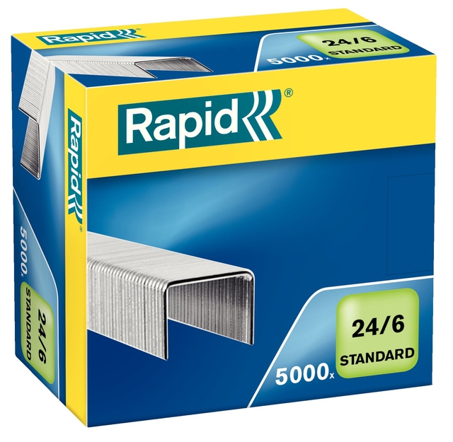 Nieten Rapid 24/6 gegalvaniseerd standaard 5000 stuks Nieten Rapid 24/6 gegalvaniseerd standaard 5000 stuks