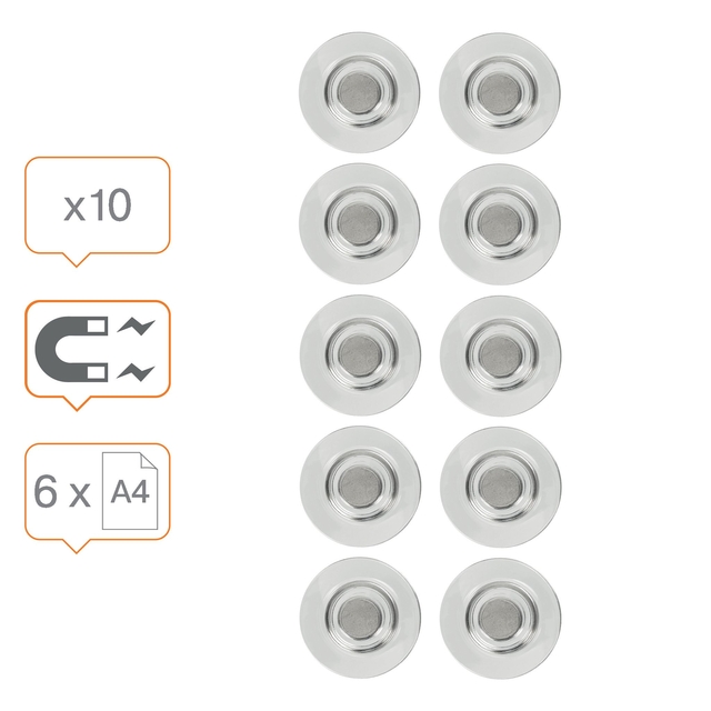 Glasbordmagneet Nobo extra sterk 32mm 10 stuks